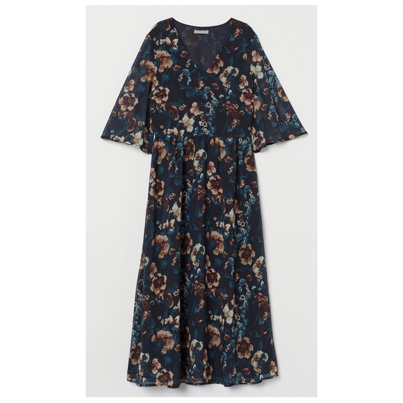 H&M Flowy Floral Midi Dress - Picture 2 of 4